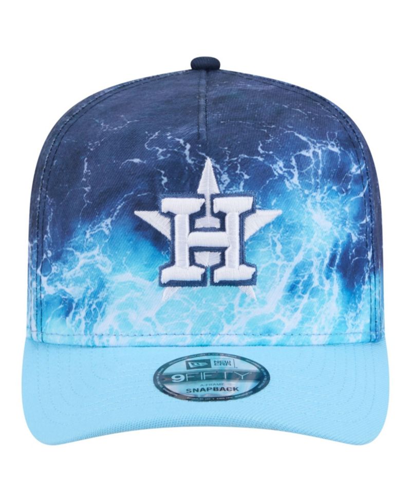 Men's Light Blue Houston Astros Deep Water Pre-Curved 9FIFTY A-Frame Snapback Hat