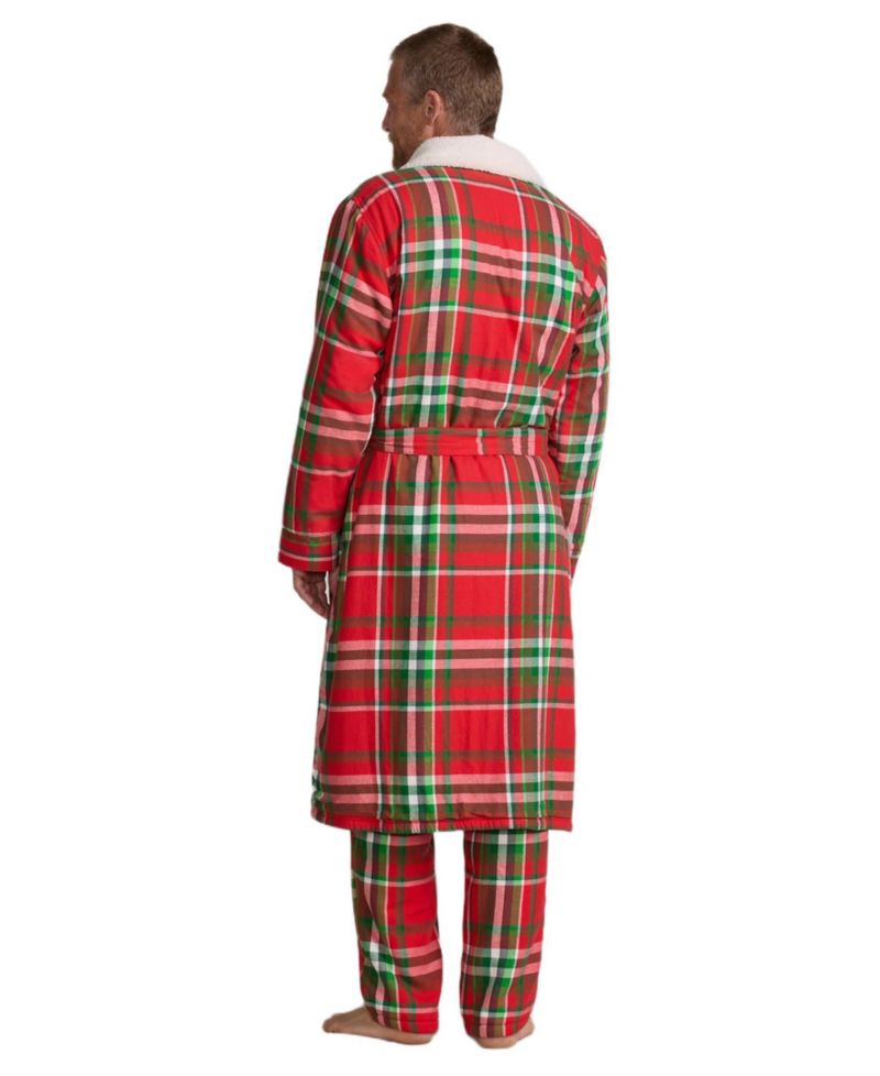 Men's High Pile Fleece Lined Flannel Robe