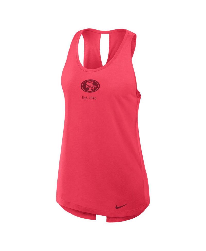 Women's Scarlet San Francisco 49ers Glory Crisscross Performance Tank Top