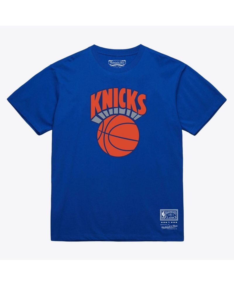 Men's and Women's Royal New York Knicks Hardwood Classics Arch T-Shirt