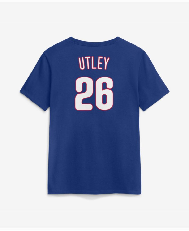 Women's Chase Utley Royal Philadelphia Phillies Wall of Fame Name & Number T-Shirt