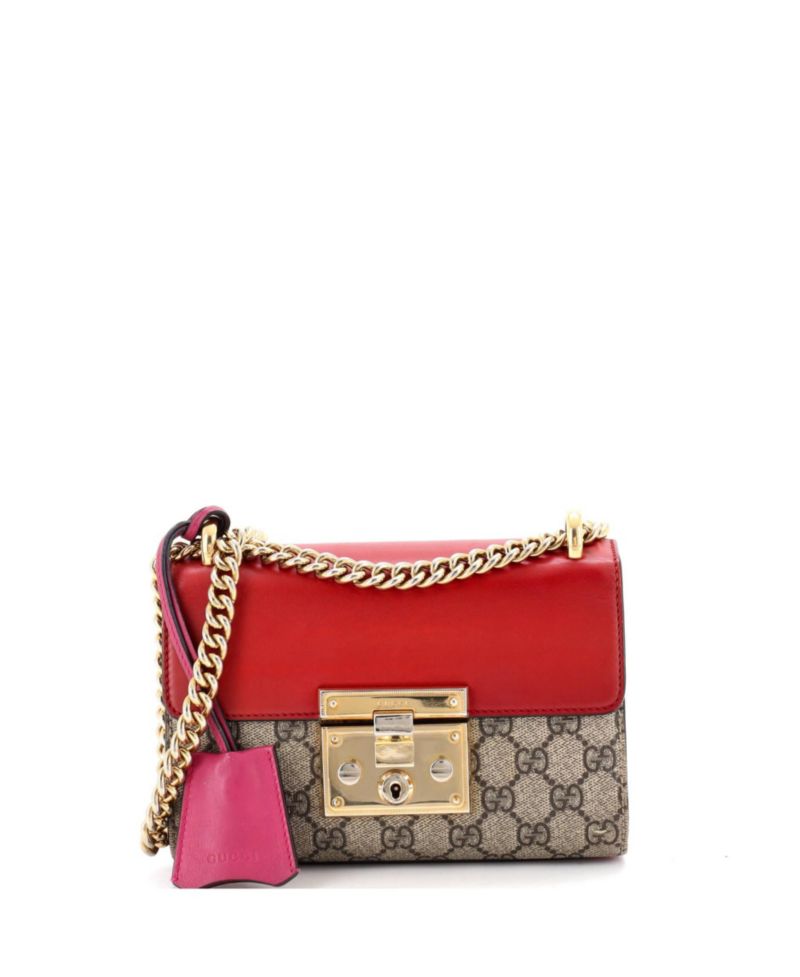 Small Padlock Shoulder Bag GG Coated Canvas and Leather