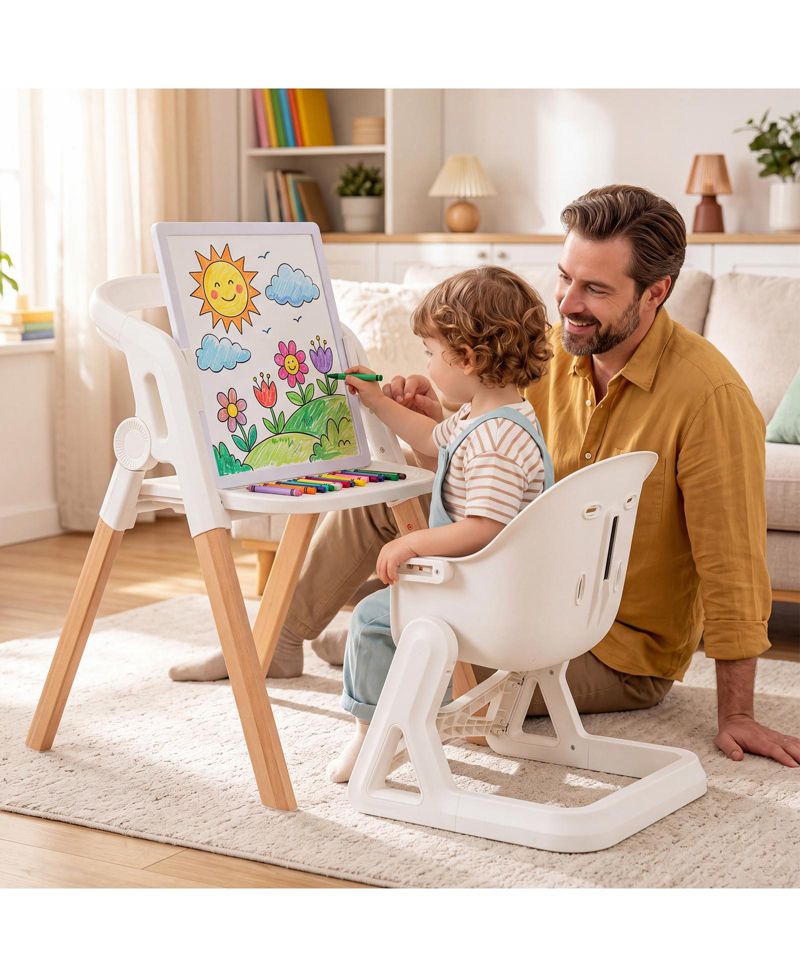 7-in-1 Convertible Adjustable Tray and Adjustable Heights High Chair
