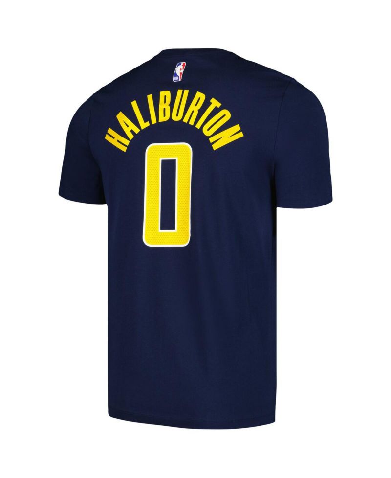 Men's Tyrese Haliburton Navy Indiana Pacers Icon 2022/23 Name and Number T-shirt
