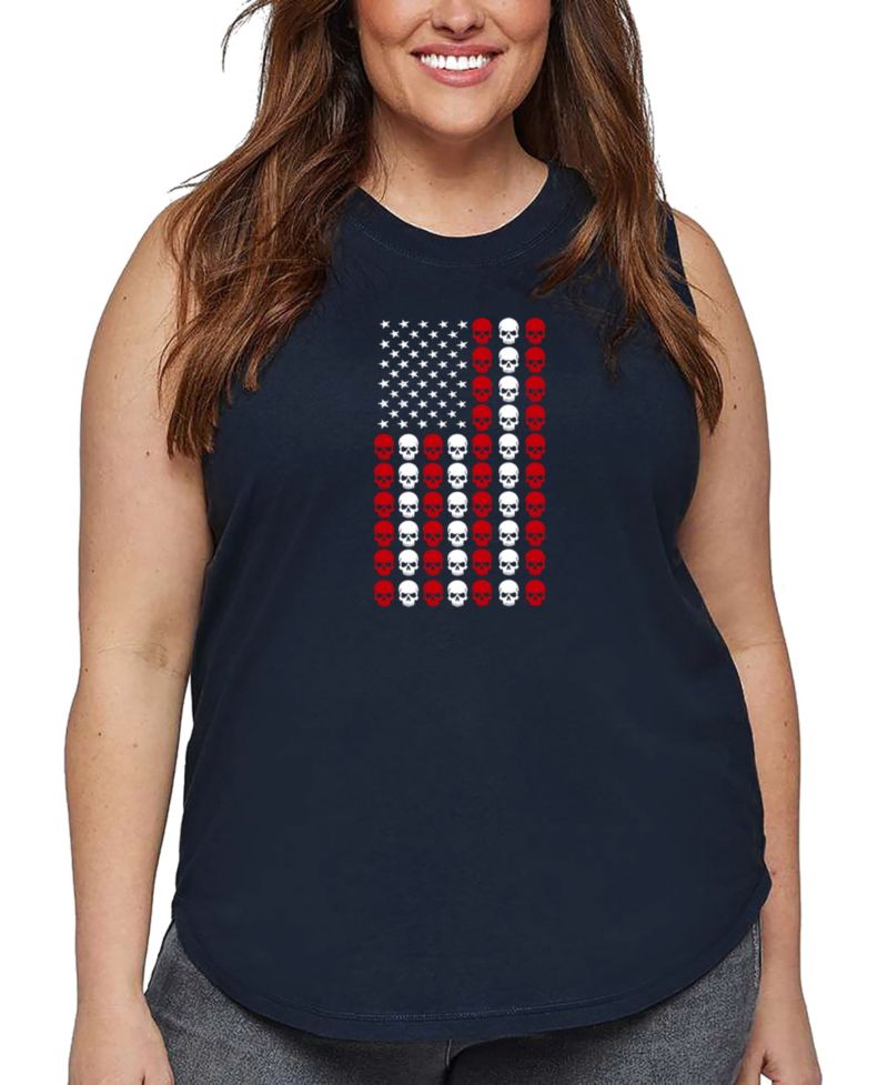 Plus Size Skull Flag Art Tank Top