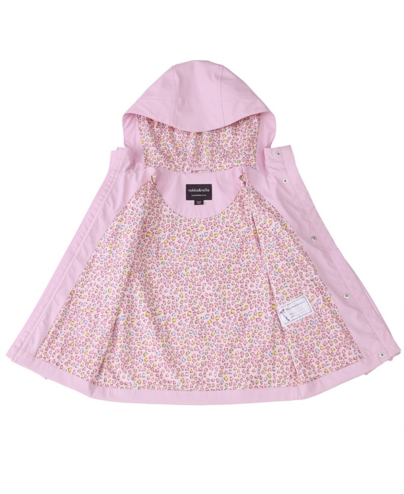 Little and Big Girls' Waterproof Rain Coat Rubberized Jacket