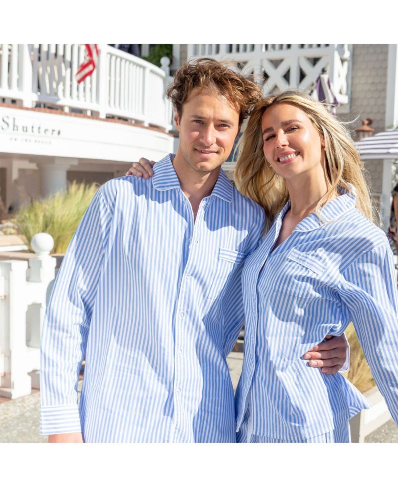 Women's Organic Cotton Poplin Button Down Long Sleeve Pajama Set