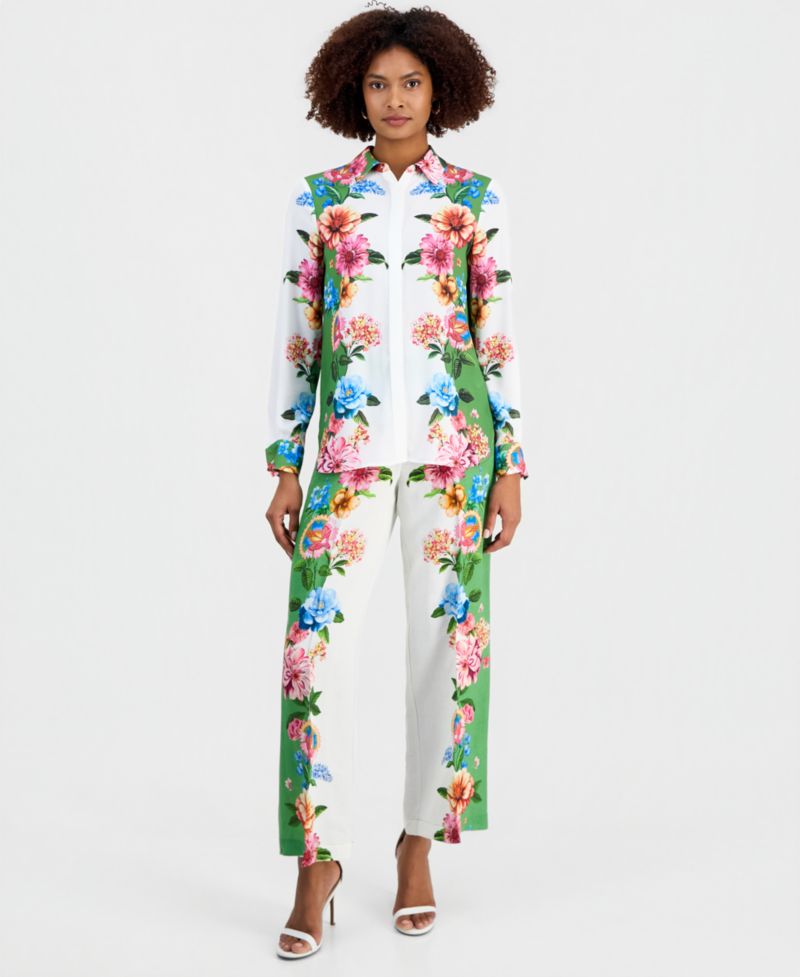 Women's Printed Long-Sleeve Blouse