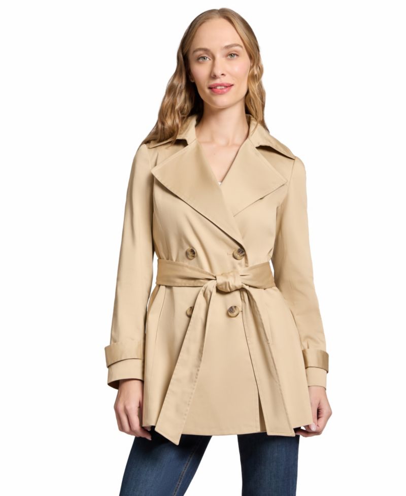 Women's Trench Double Breasted Collared Coat