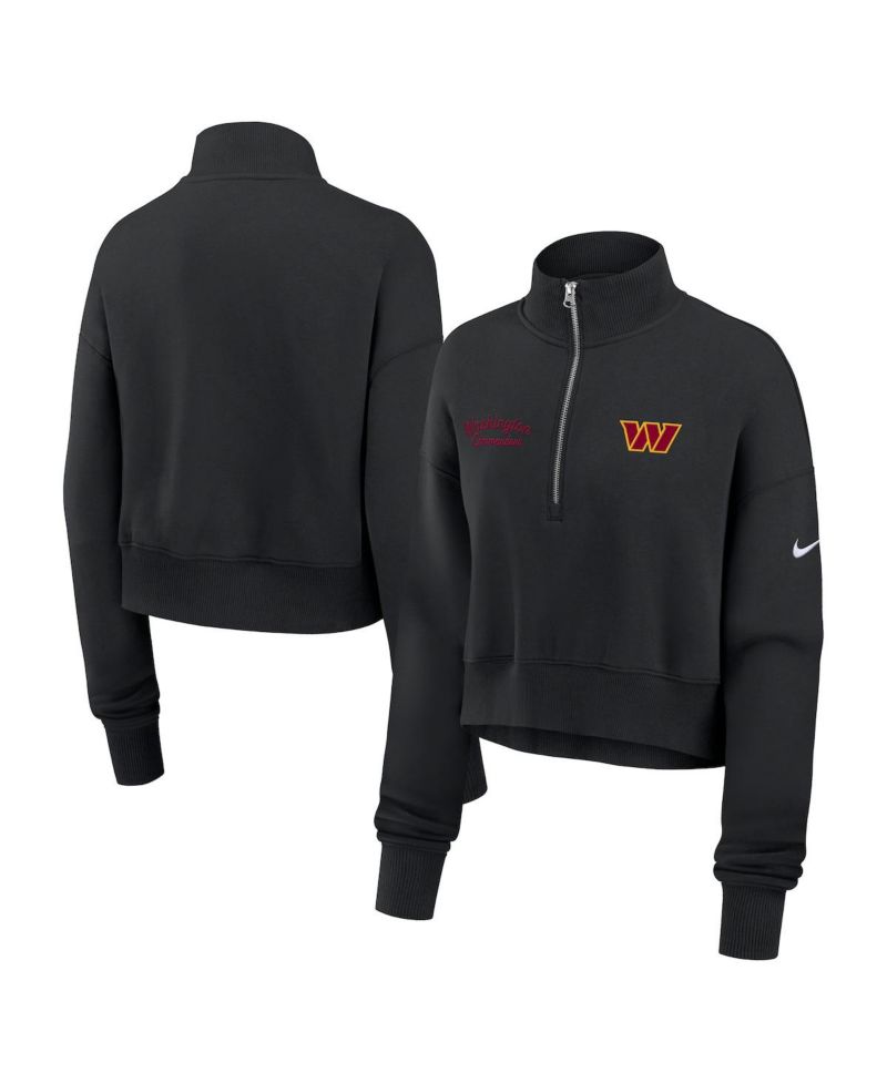 Women's Black Washington Commanders Primetime Phoenix Half-Zip Sweatshirt