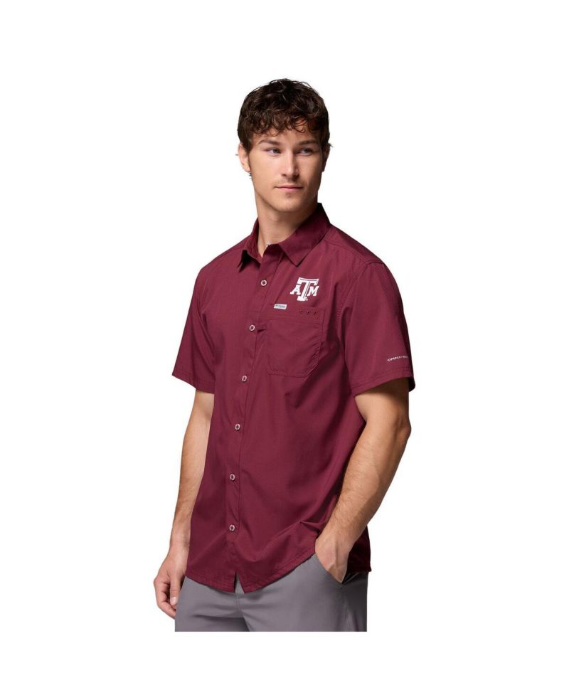 Men's Maroon Texas A&M Aggies Slack Tide Camp Button-Up Shirt