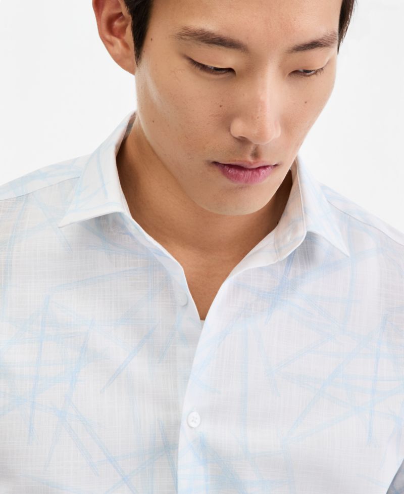 Men's Danny Abstract Print Short-Sleeve Button-Up Shirt