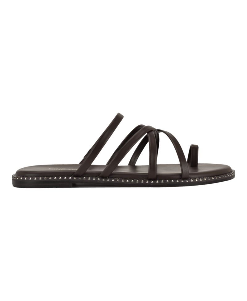 Women's Digen Strappy Toe Loop Flat Slip-On Sandals