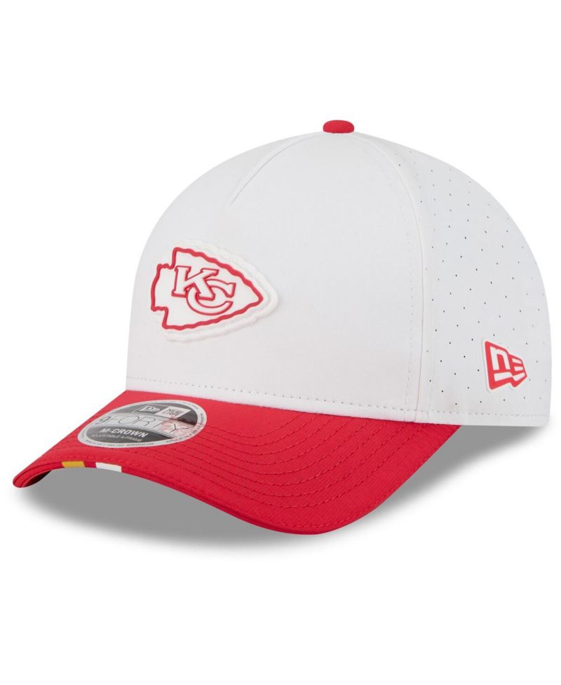 Men's White/Red Kansas City Chiefs 2025 NFL Training Camp A-Frame 9FORTY Adjustable Hat