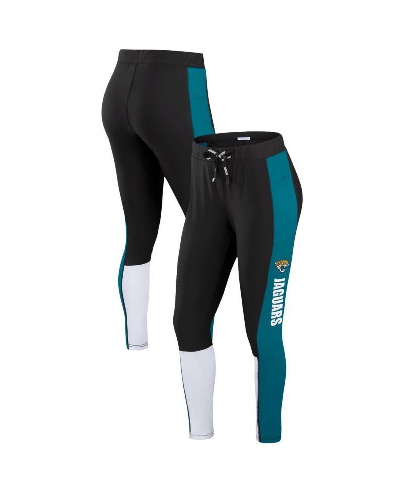 Women's Black/Teal Jacksonville Jaguars Color Block Leggings