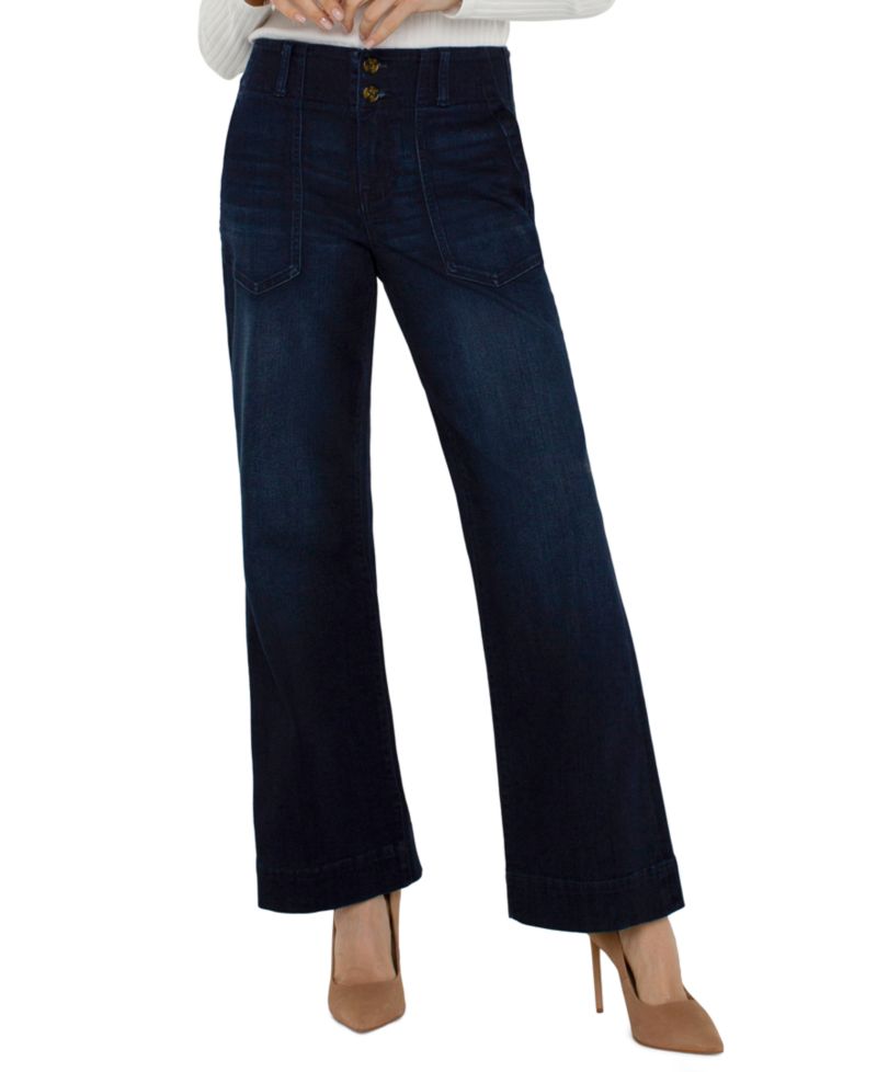 Women's Patch Pocket Wide-Leg Jeans