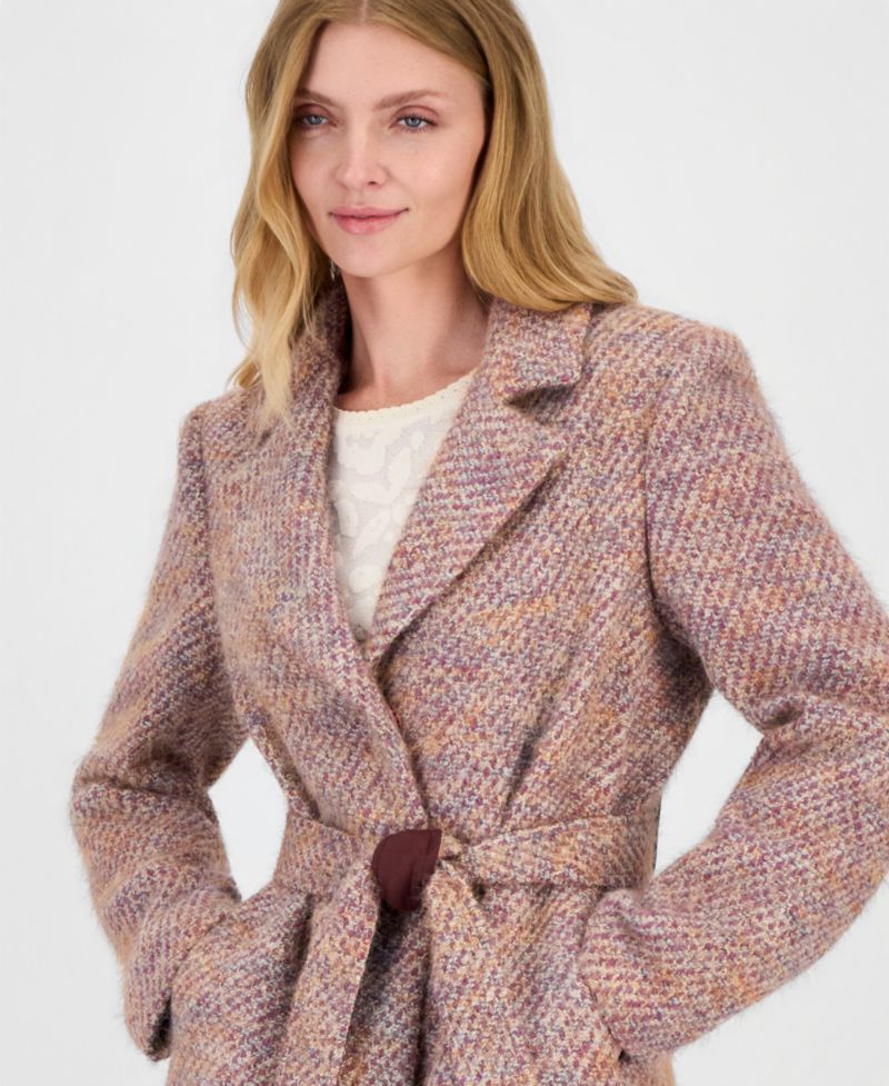 Women's Single-Breasted Multi-Sequin Wrap Coat