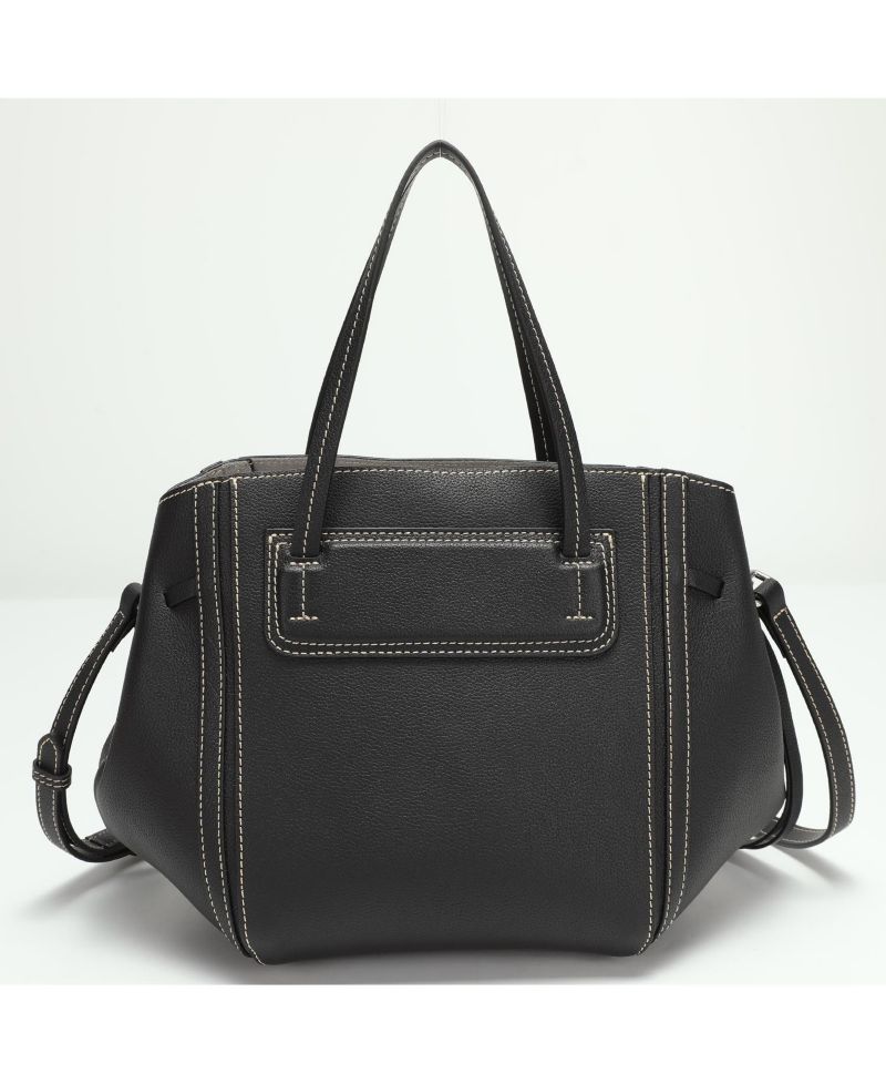 Hadley Leather Tote Bag Structured Shoulder Purse Minimalist Convertible Crossbody with Top Handles