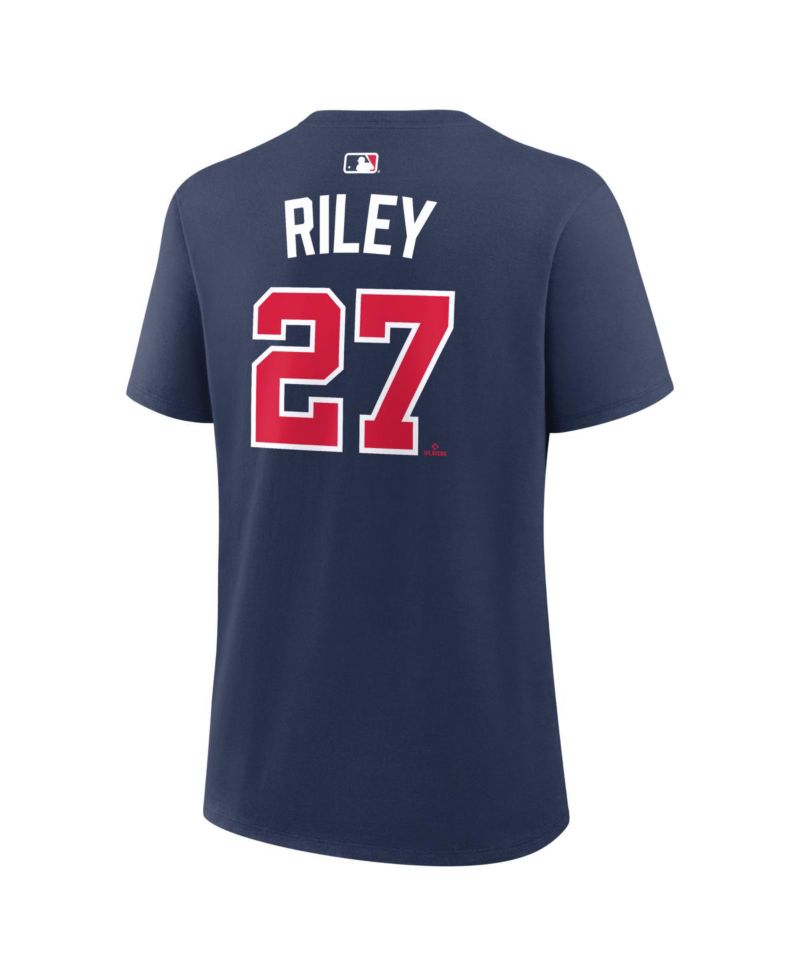 Women's Austin Riley Navy Atlanta Braves Name & Number T-Shirt