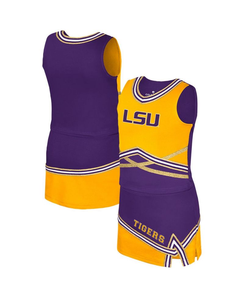 Big Girls 2-Piece Purple LSU Tigers Lollipop Park Cheer Set