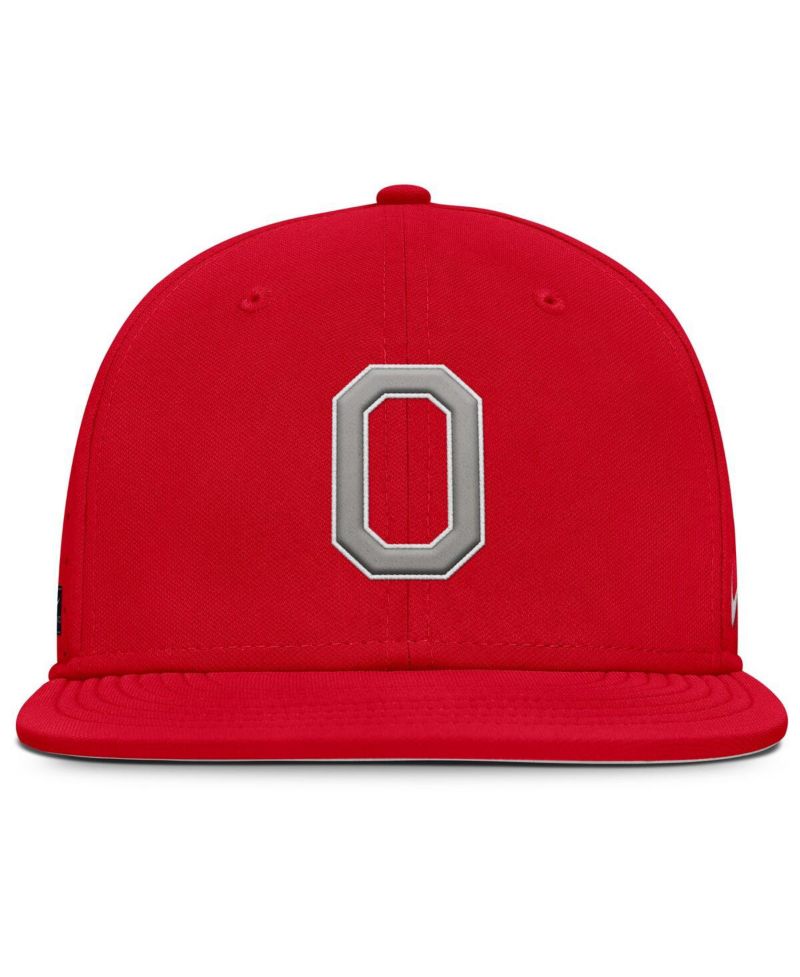 Men's Scarlet Ohio State Buckeyes On-Field Dugout True Performance Fitted Hat
