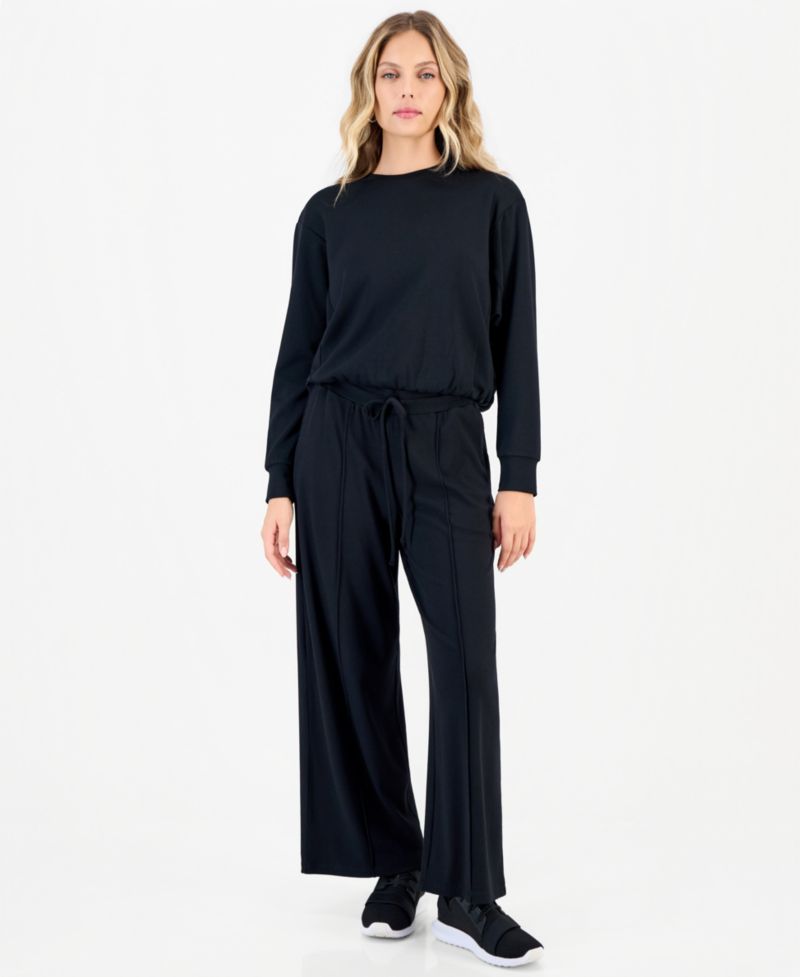 Petite Crewneck Bubble-Hem Top