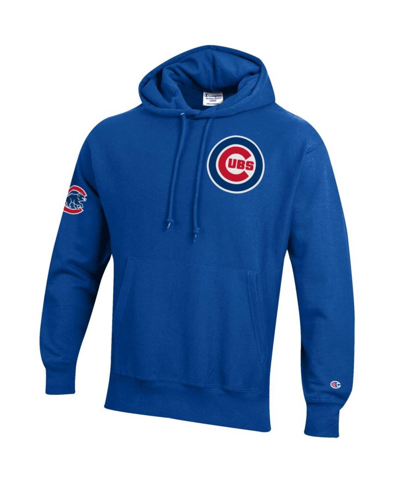 Men's Royal Chicago Cubs Reverse Weave Chenille Hoodie