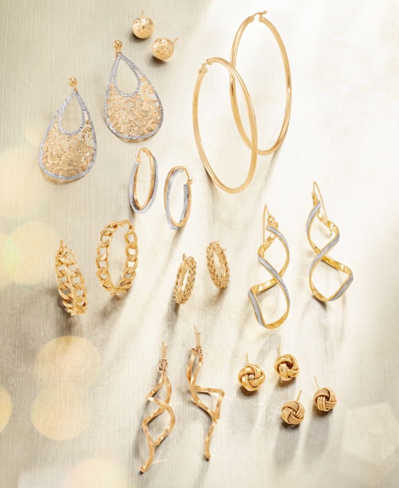 Intertwined Hoop Earrings in 14k Gold