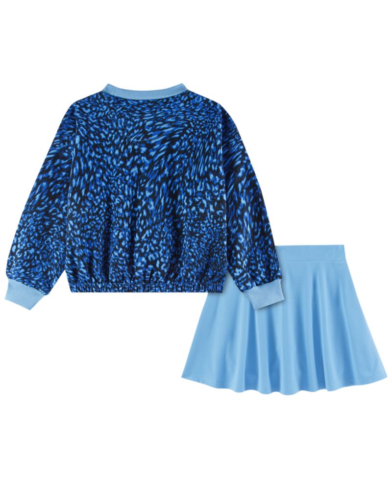 Girls' 2T-6X Allover Printed Top and Skirt, 2-Piece Set