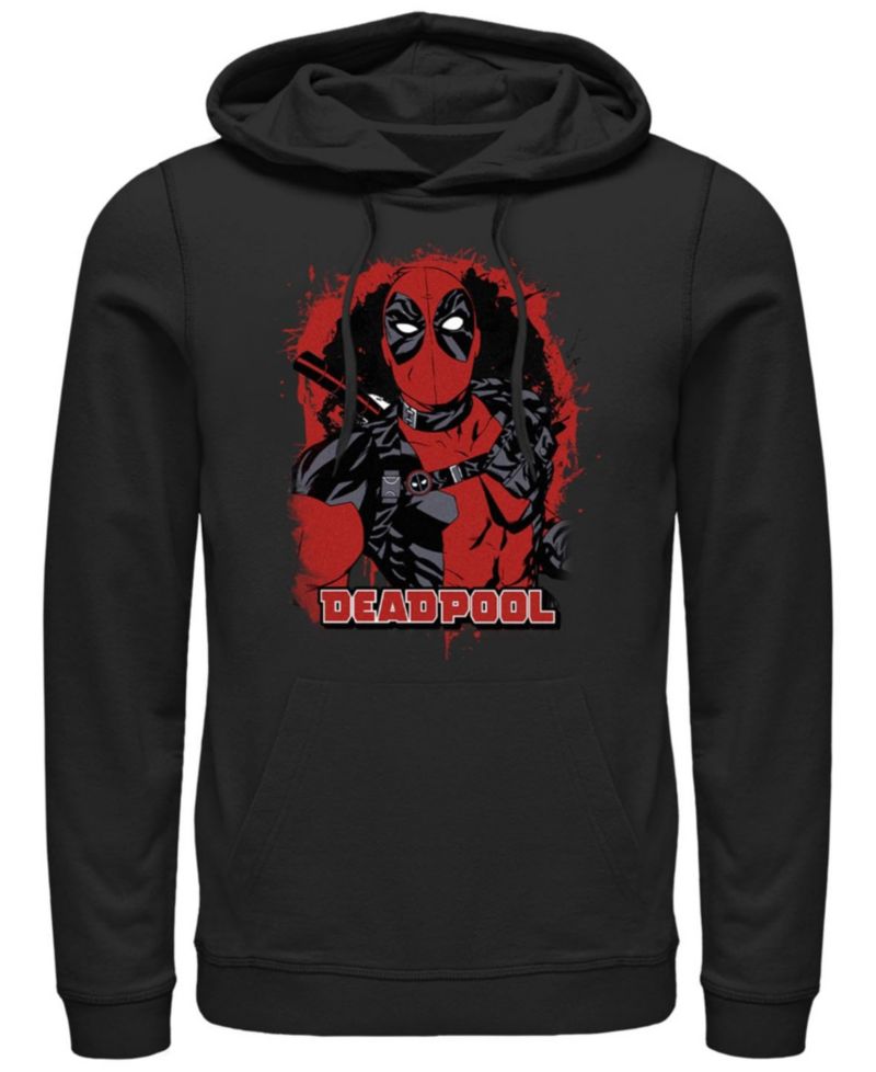 Men's Painted Deadpool Hoodie Fleece Pullover