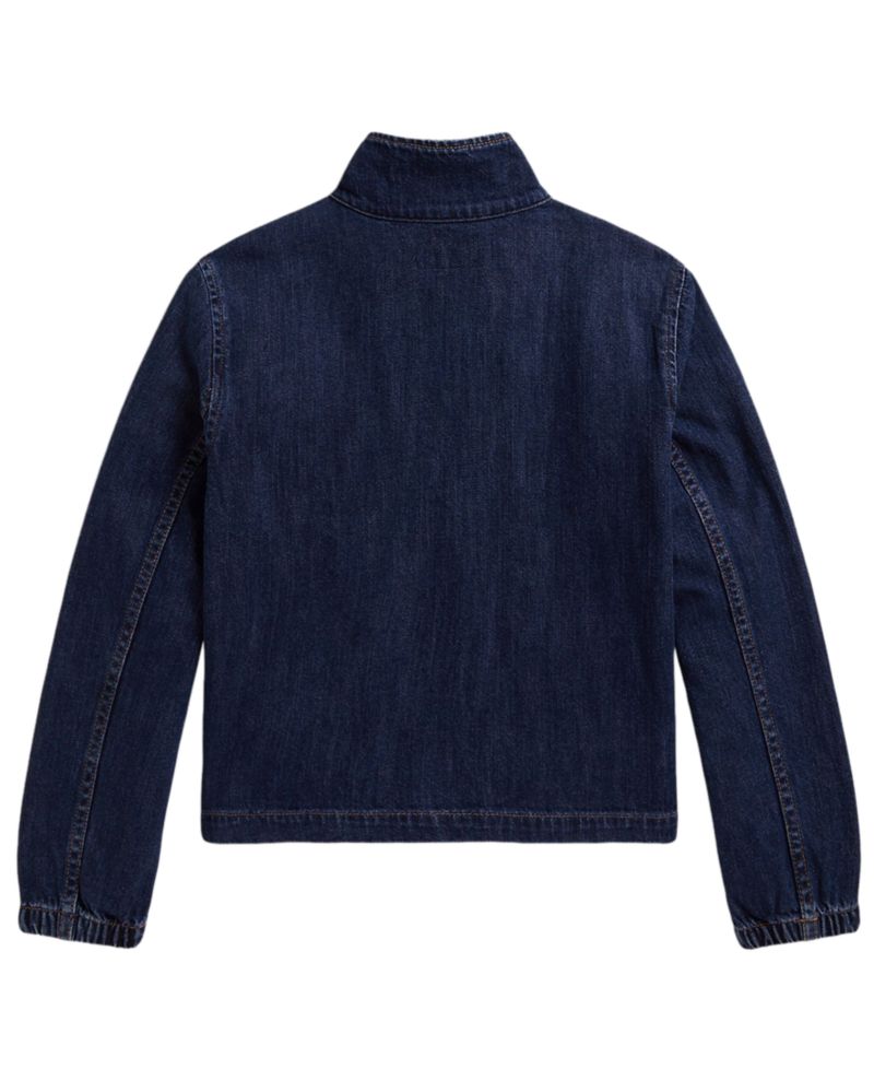 Girls' 7-16 Indigo Mock Neck Denim Jacket