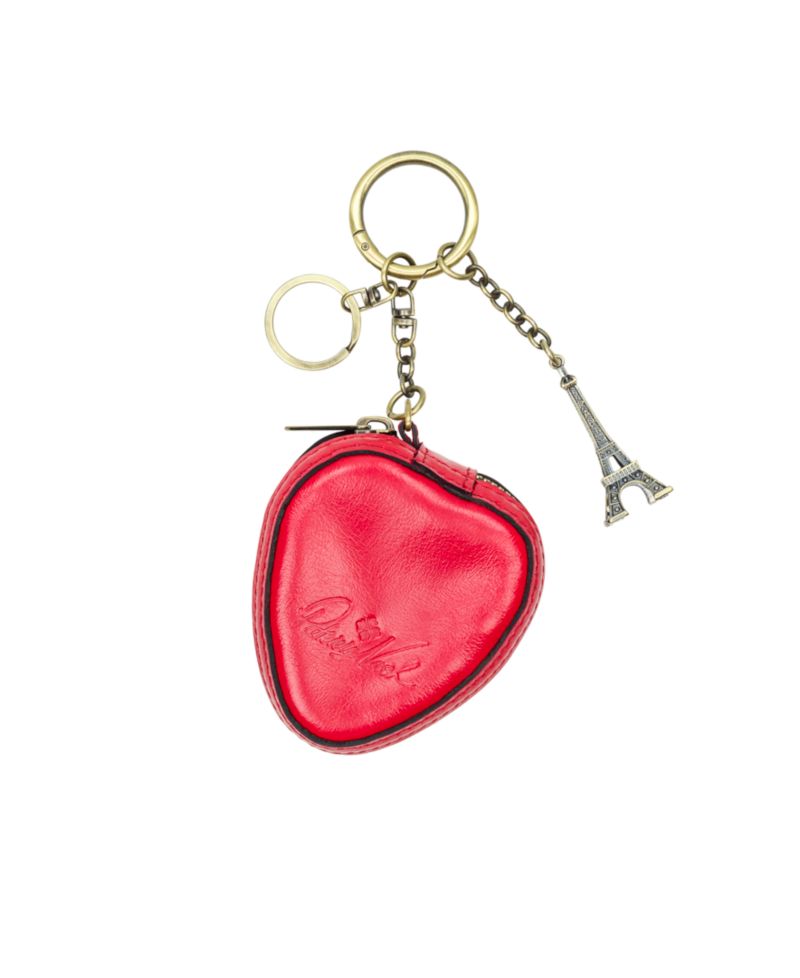 Strawberry Zip Around Leather Mini Handbag Charm