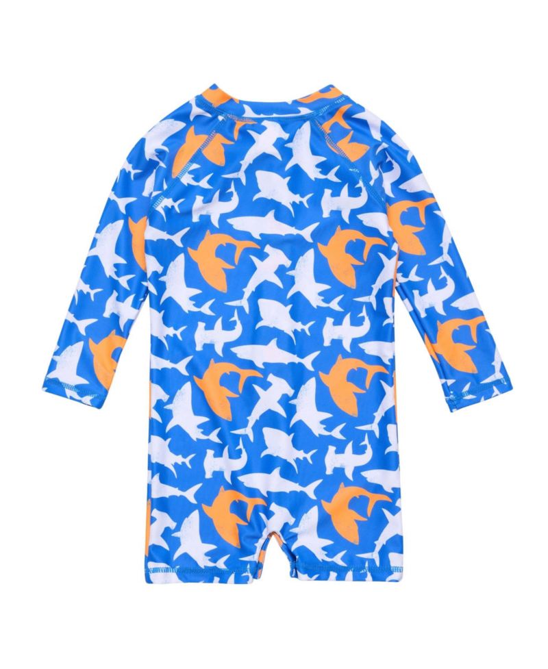 Baby Boys Shark Squad LS Sunsuit