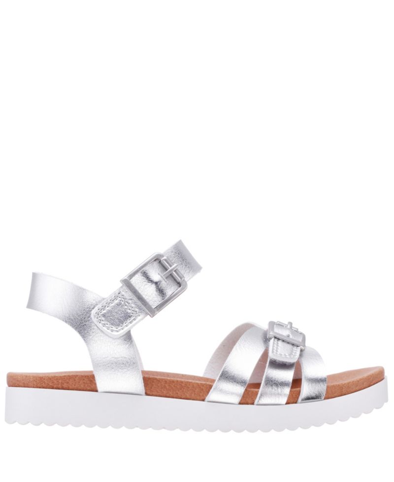 Girls Lacey Metallic Adjustable strap Sandals