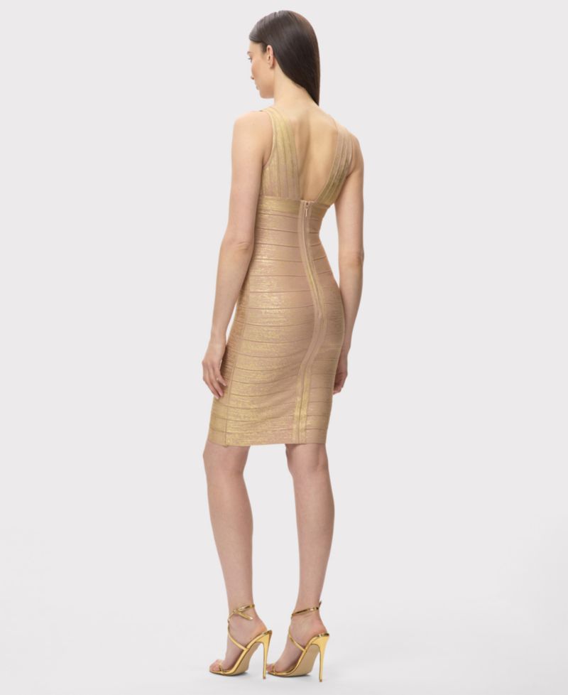 Women's Metallic Backstage Bandage Dress