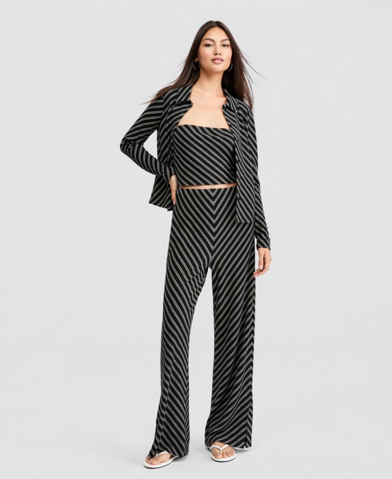 Women's Striped Pull-On Pants
