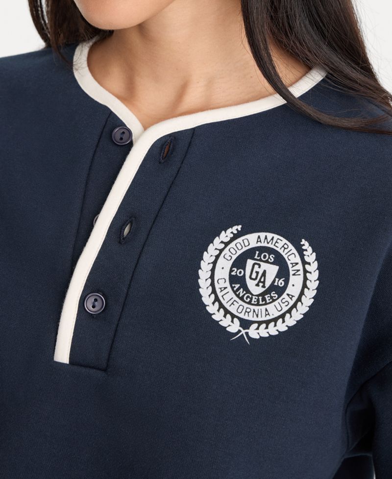 Women's The Brushed Fleece Henley Neck Top