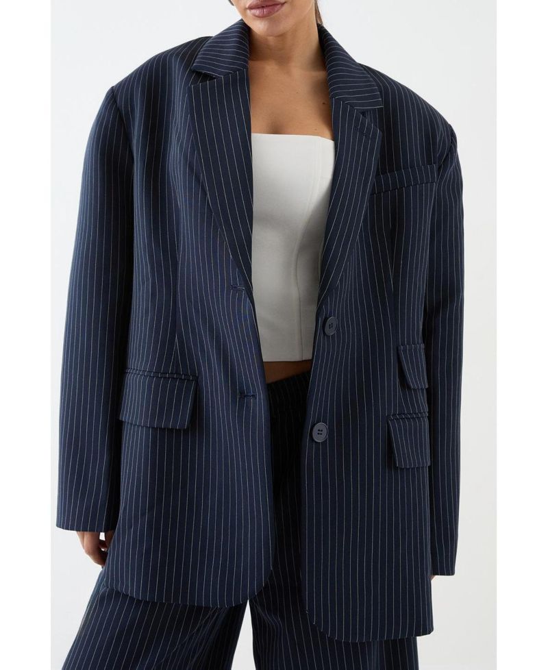 Women's Premium Pinstripe Oversized Blazer