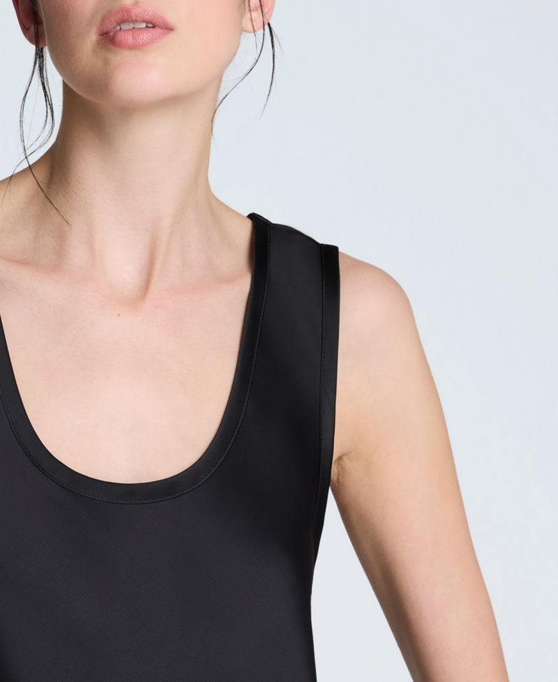 Women's Satin Scoop Neck Sleeveless Top