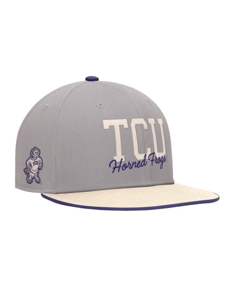 Men's Gray TCU Horned Frogs Vintage Script Pro Dri-FIT Snapback Hat