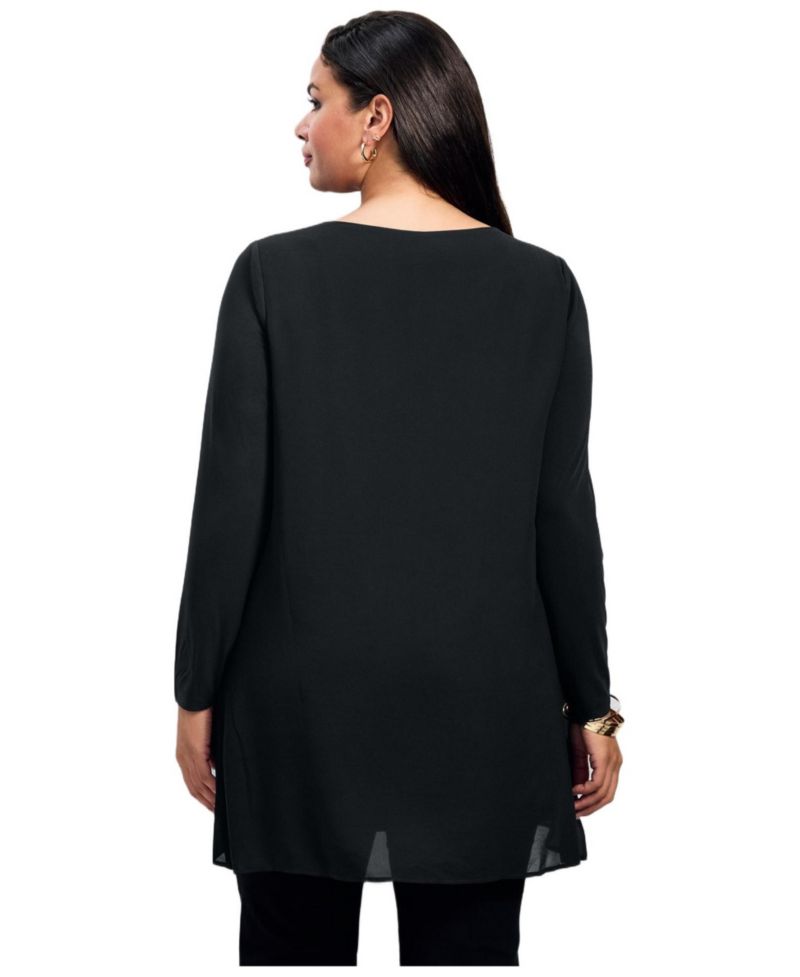 Women's Plus Size Fantasia Overlay Chain Tunic