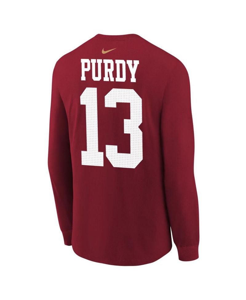 Big Boys and Girls Brock Purdy Scarlet San Francisco 49ers Player Name & Number Long Sleeve T-Shirt