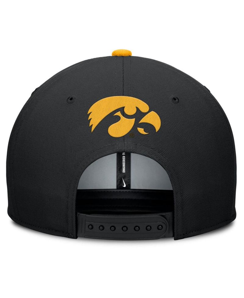 Men's Black Iowa Hawkeyes 2025 On-Field Pro Performance Adjustable Hat