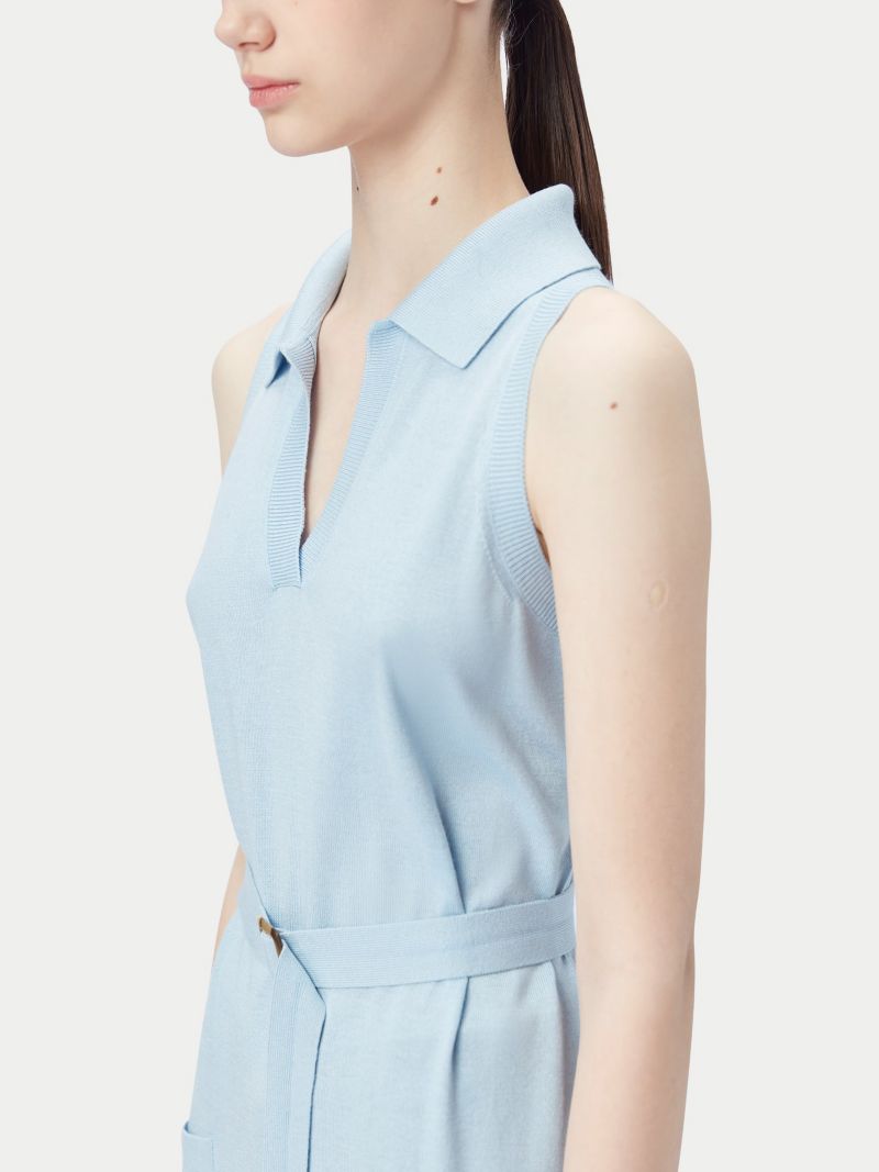 Women's Sleeveless Silk Cashmere Polo Dress