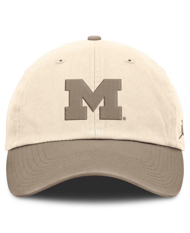 Men's Natural/Khaki Michigan Wolverines Two-Tone Club Adjustable Hat