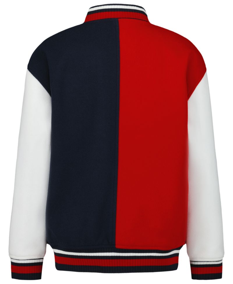 Boys' 8-20 Striped-Ribbed Colorblock Bomber Jacket