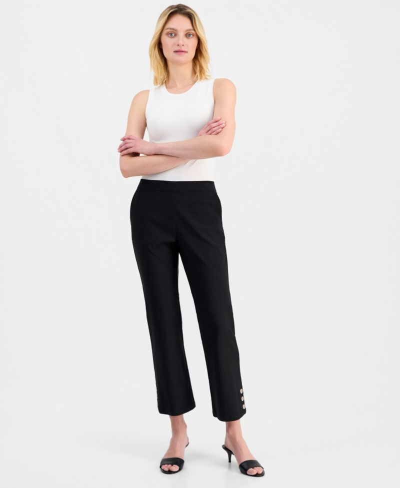 Women's Button-Hem Cropped Pants