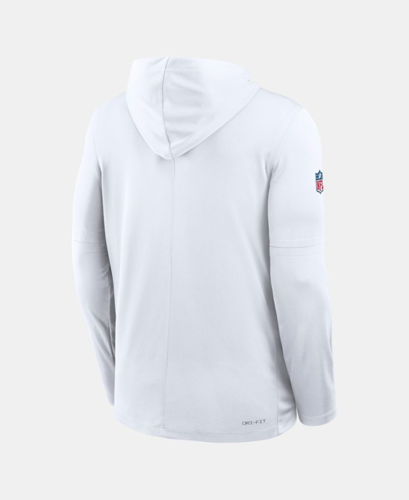 Men's White Cincinnati Bengals Sideline Dri-FIT Long Sleeve Hooded T-Shirt