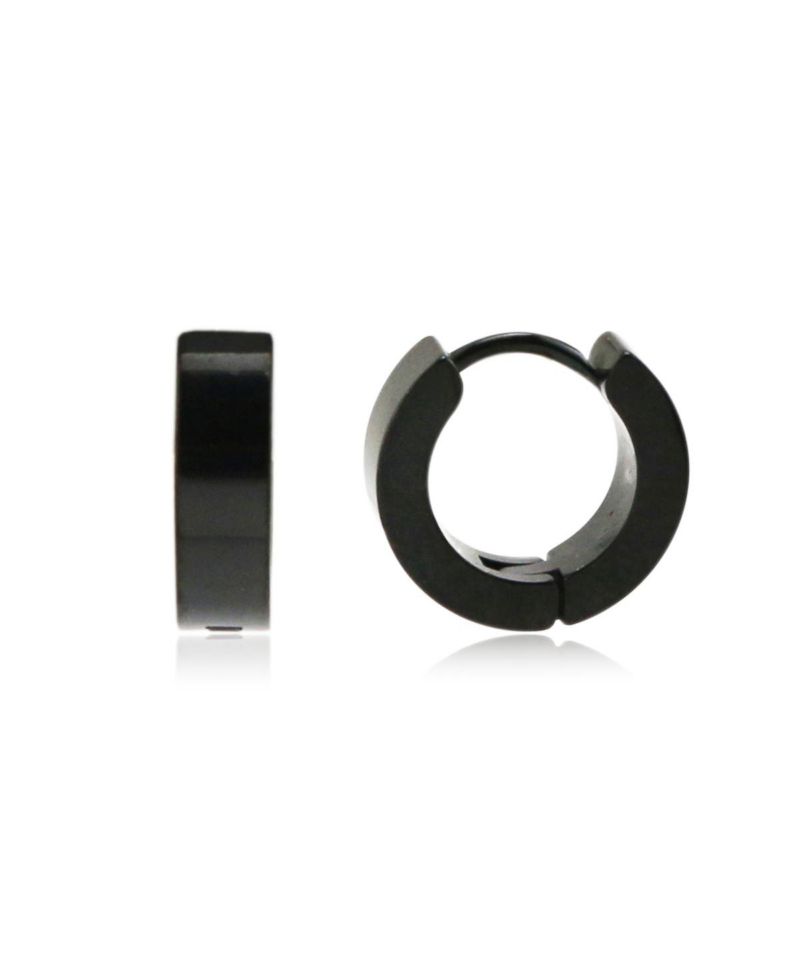 Stainless Steel Round Huggie Earrings