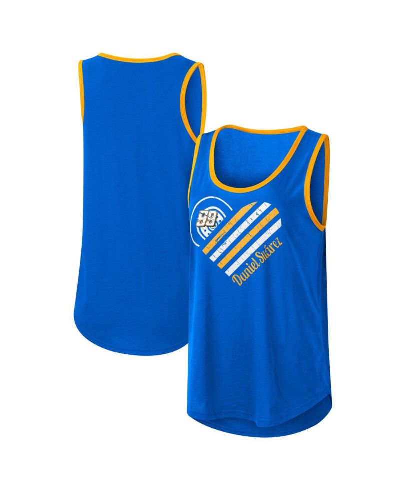 Women's Blue Daniel Suarez A Game Scoop Neck Tank Top